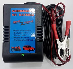 Carregador de Bateria Compacto com Flutuador Inteligente